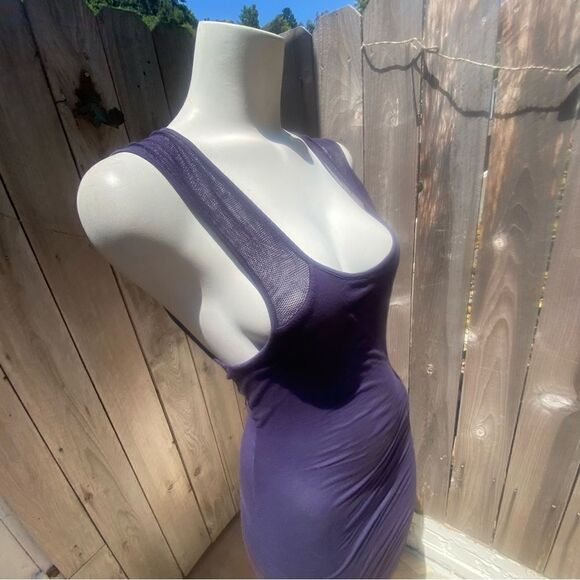 Velvet purple Bodycon midi dress size small - Picture 5 of 6